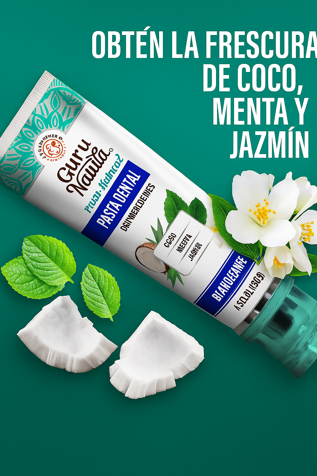 GuruNanda sin Flúor – Elimina caries y blanquea tus dientes de forma natural