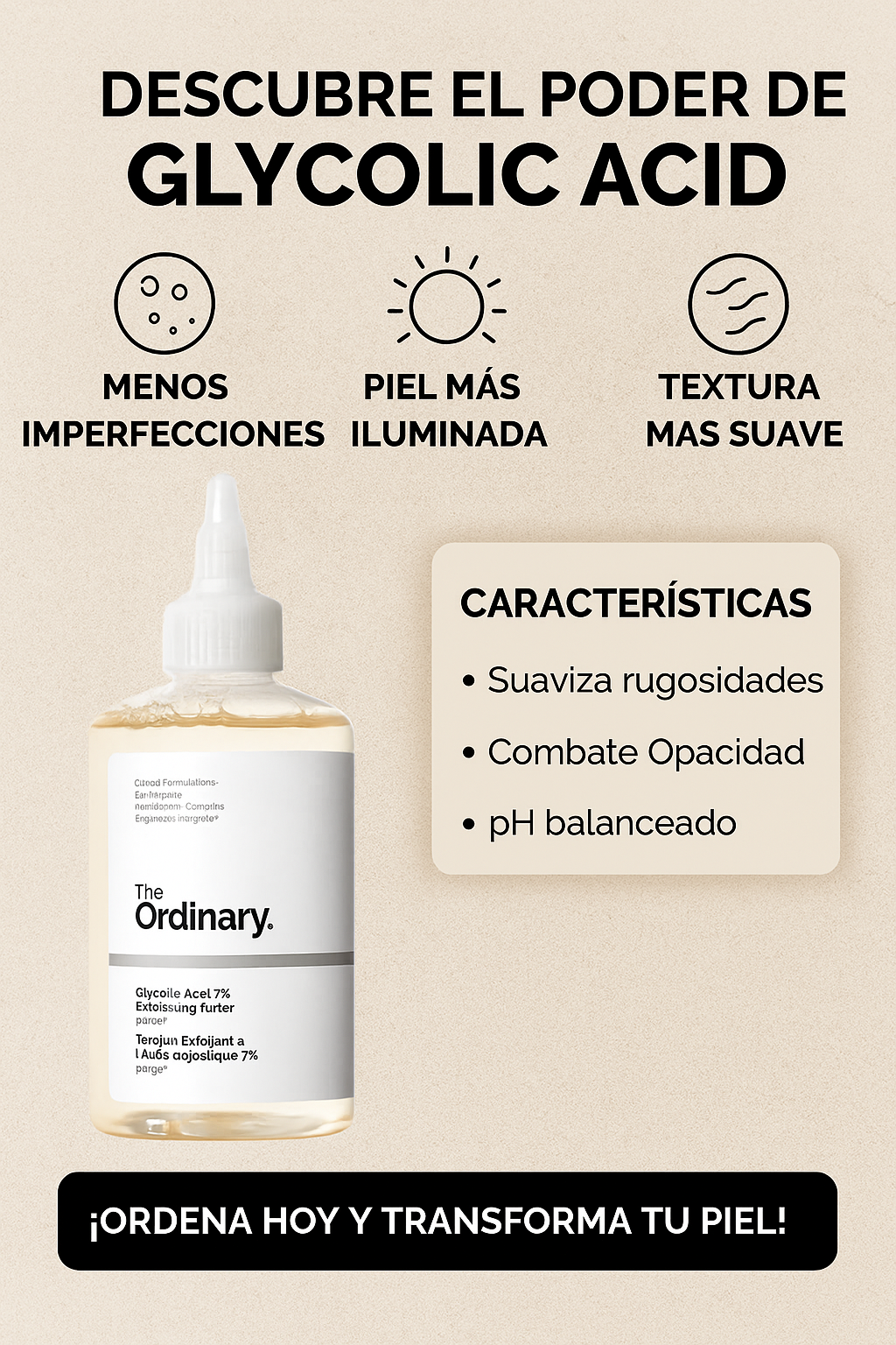 The Ordinary Ácido Glicólico: Despídete del acné, las manchas y las imperfecciones