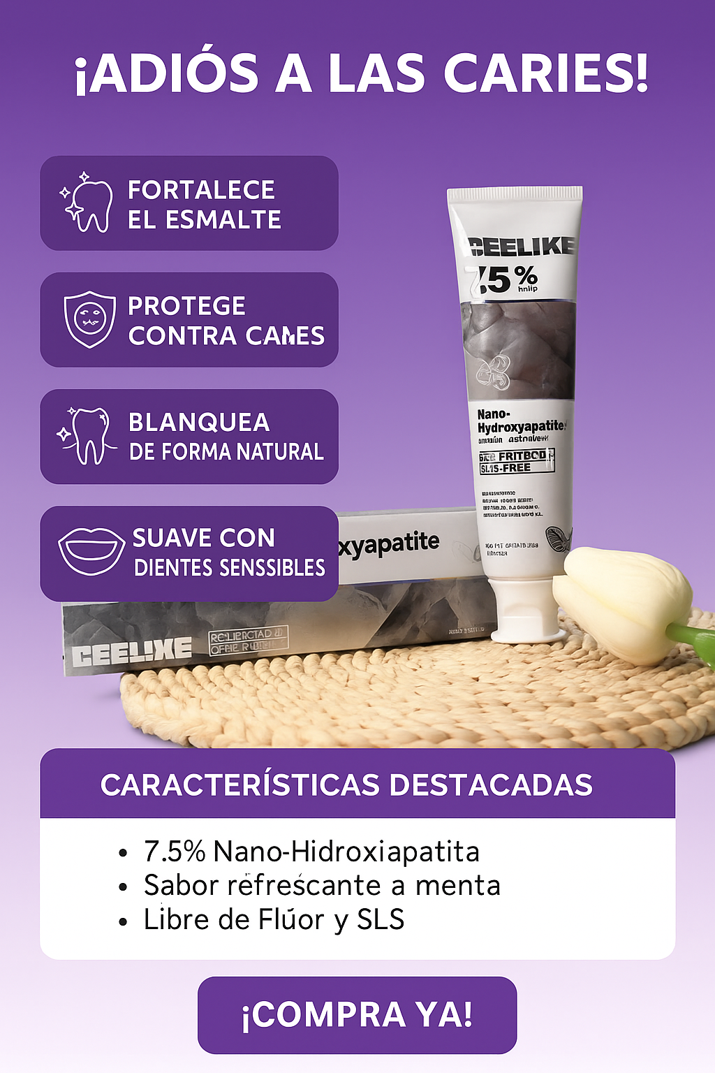 CEELIKE Nano Hydroxyapatite: Di adiós a las caries y repara tu esmalte de forma natural