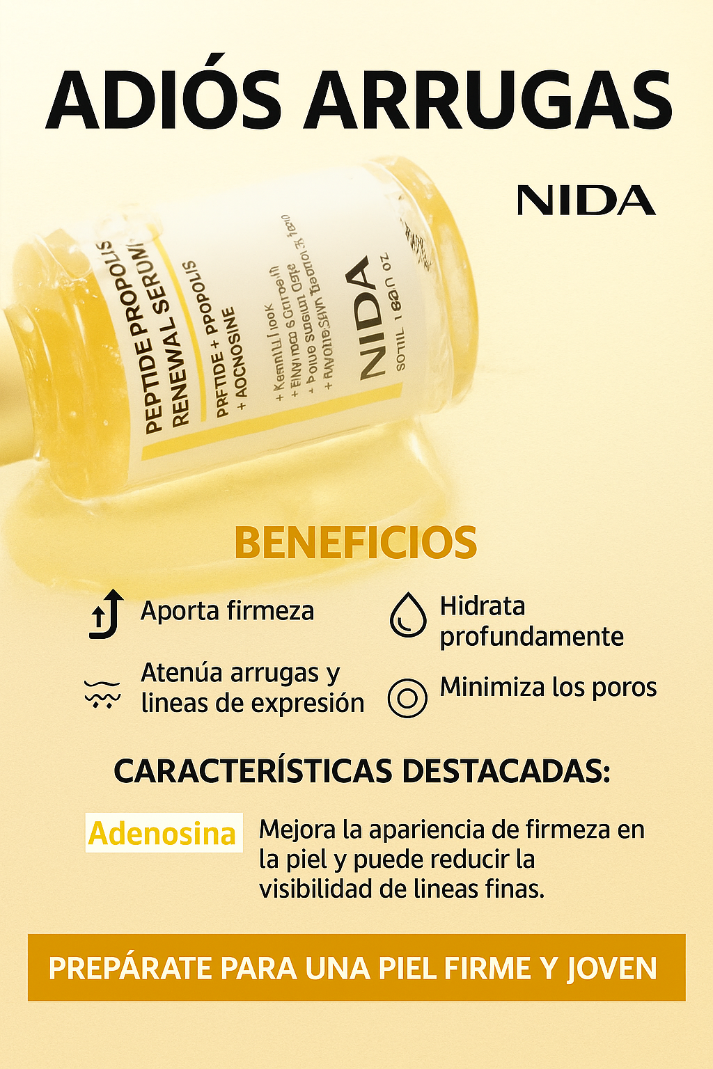 NIDA Peptide Serum: adiós arrugas, poros abiertos y piel cansada – tu cara rejuvenecida en semanas