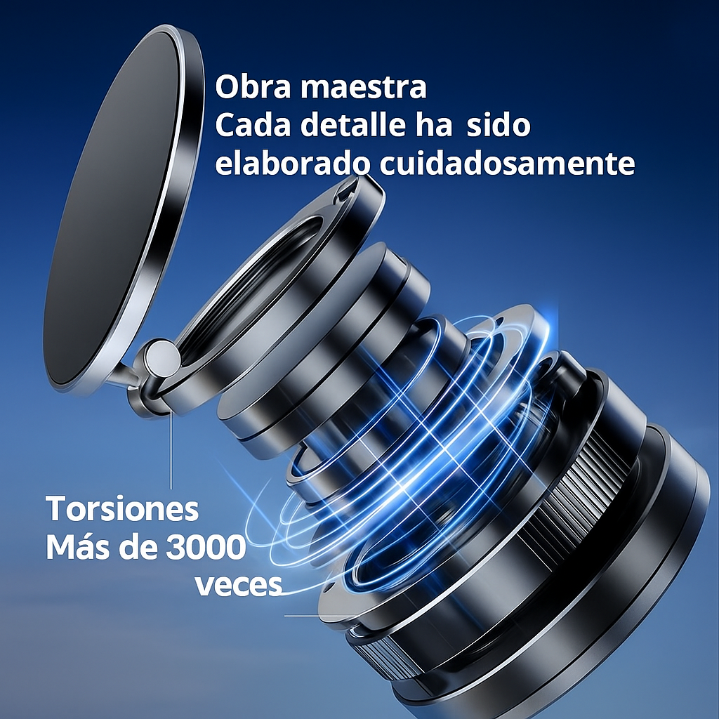Soporte Magnético 360° para Celular: Sujeción Firme, Movilidad 360° y Comodidad para Conductores