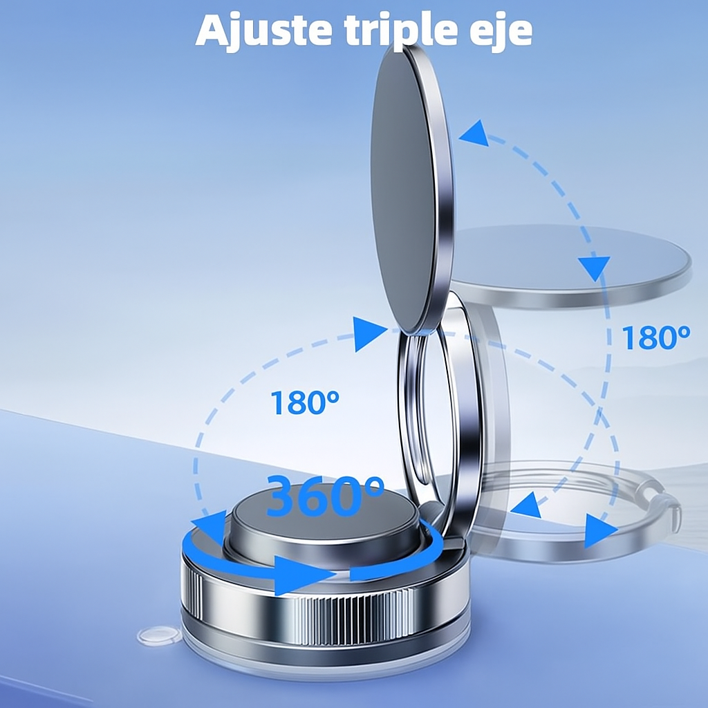 Soporte Magnético 360° para Celular: Sujeción Firme, Movilidad 360° y Comodidad para Conductores