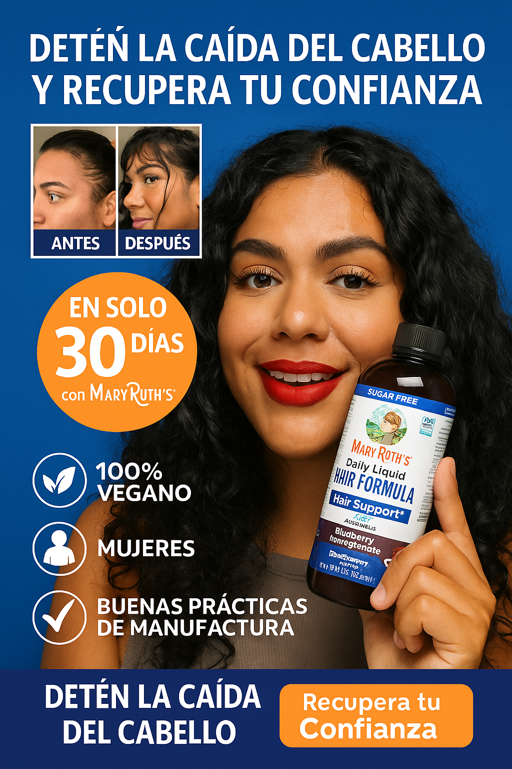 MaryRuth's: Recupera tu Cabello Fuerte y Radiante en Tan Solo 30 Días con SesZenBio y Biotina Natural