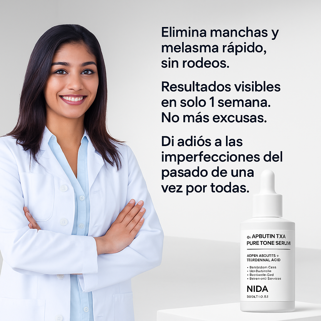 Sérum Eliminador de Poros NIDA – Elimina Manchas y Melasma Rápidamente, Resultados en Solo Semanas