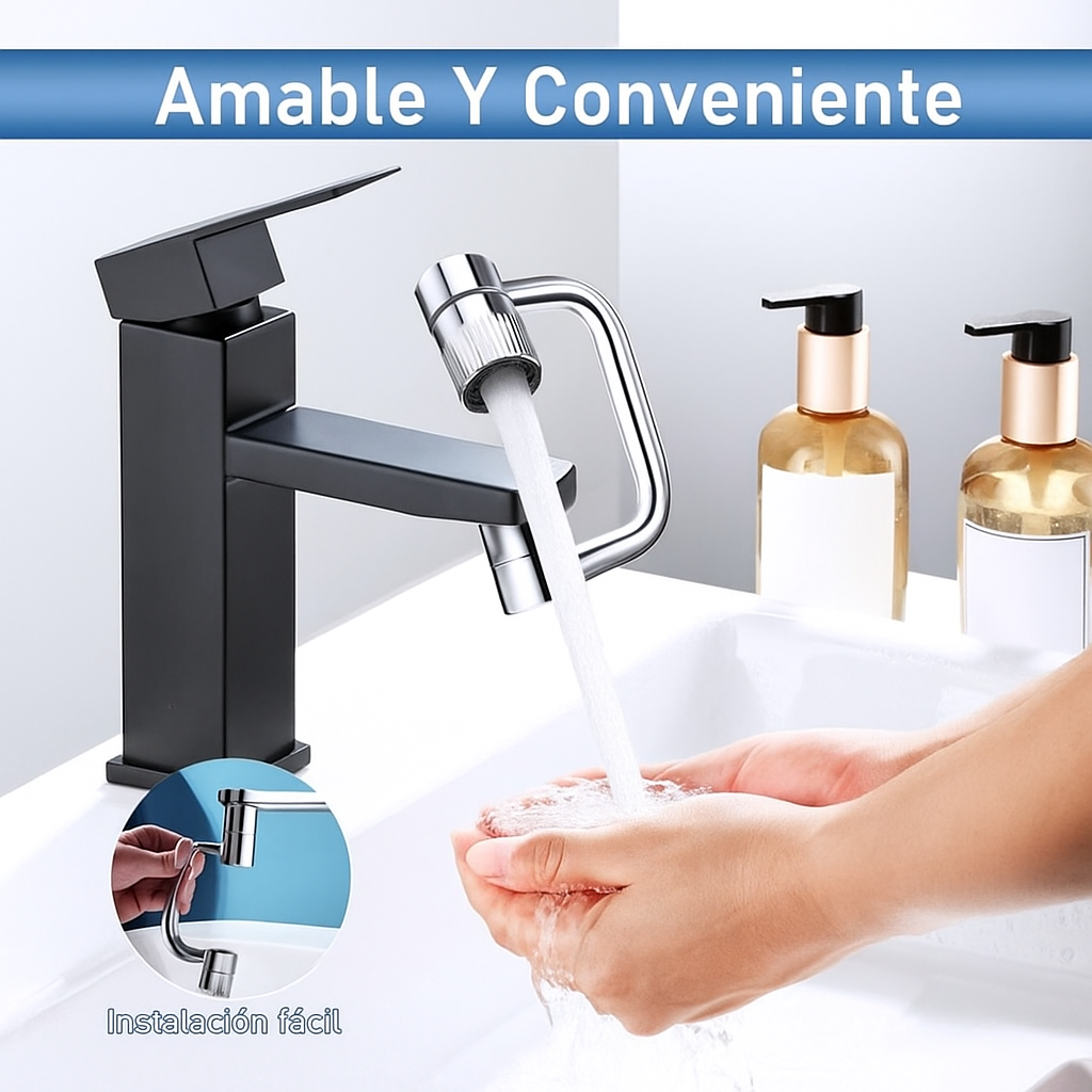 ¡Transforma tu baño con el Grifo Giratorio 1080°! Ahorra agua y espacio en segundos