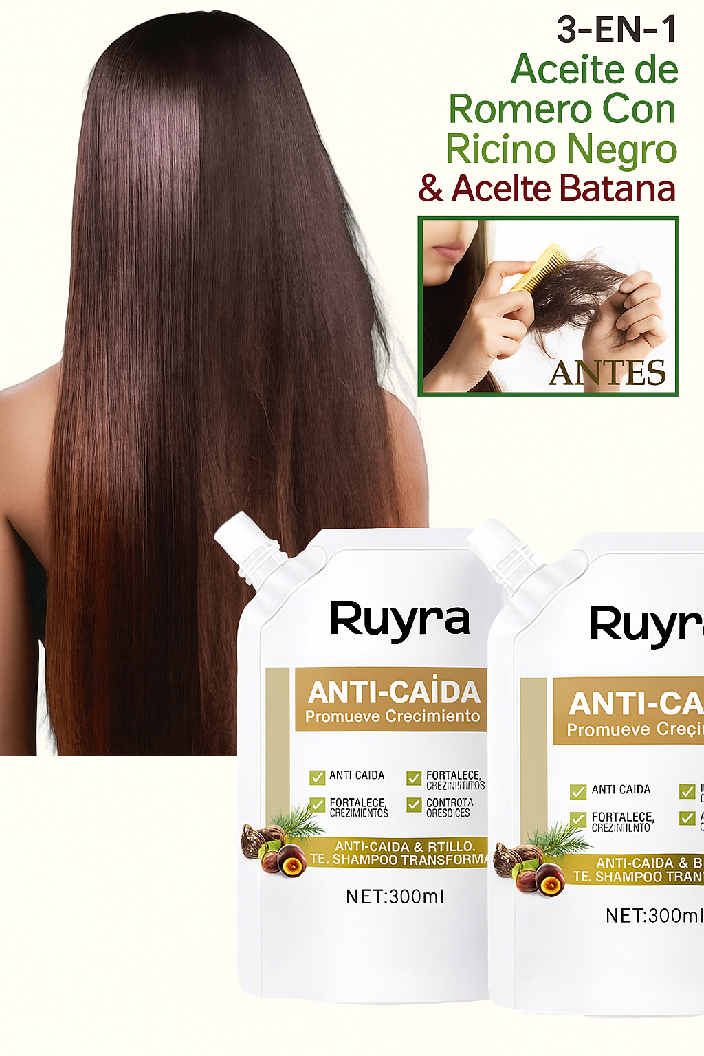 🧴 Shampoo REMIMPI Detén la caída y haz crecer tu cabello (2x1 HOY)
