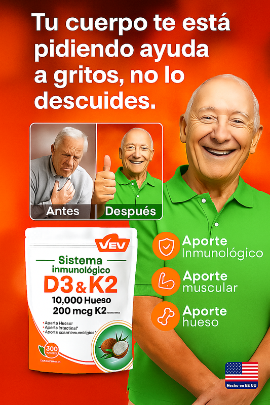 Vitamina D3 + K2: Recupera Tu Energía y Elimina los Dolores Musculares en 7 Días
