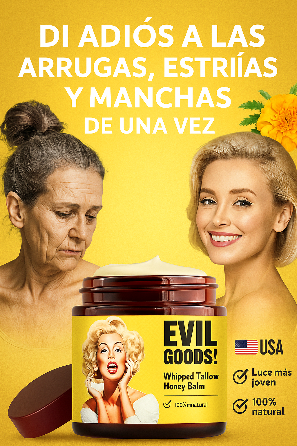 Sebo de Res Evil Goods: Elimina Arrugas, Estrías y Manchas