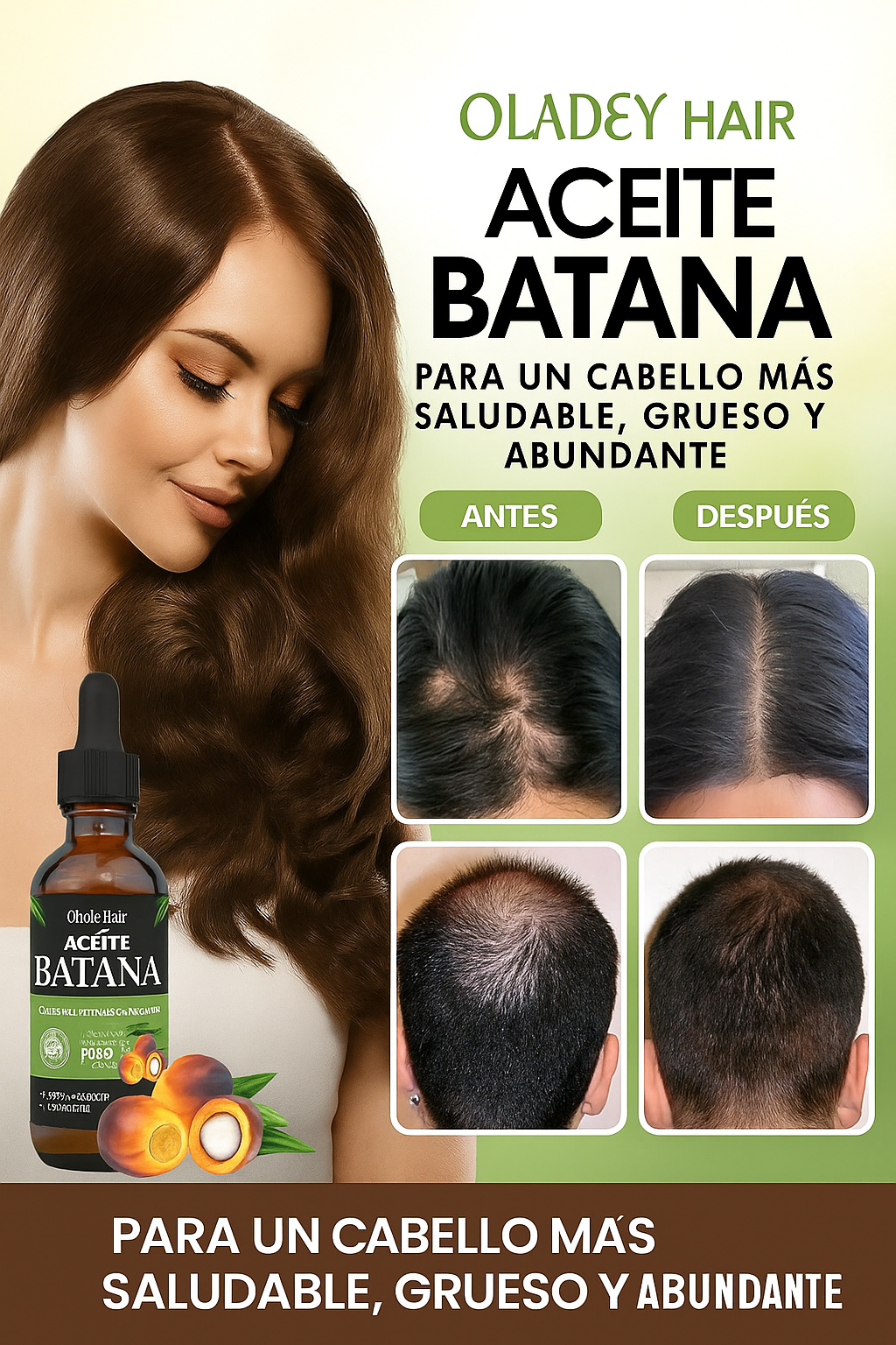 Batana Grow+ | Dile Adiós a la Caída del Cabello y Recupera un Crecimiento Natural, Fuerte y Abundante