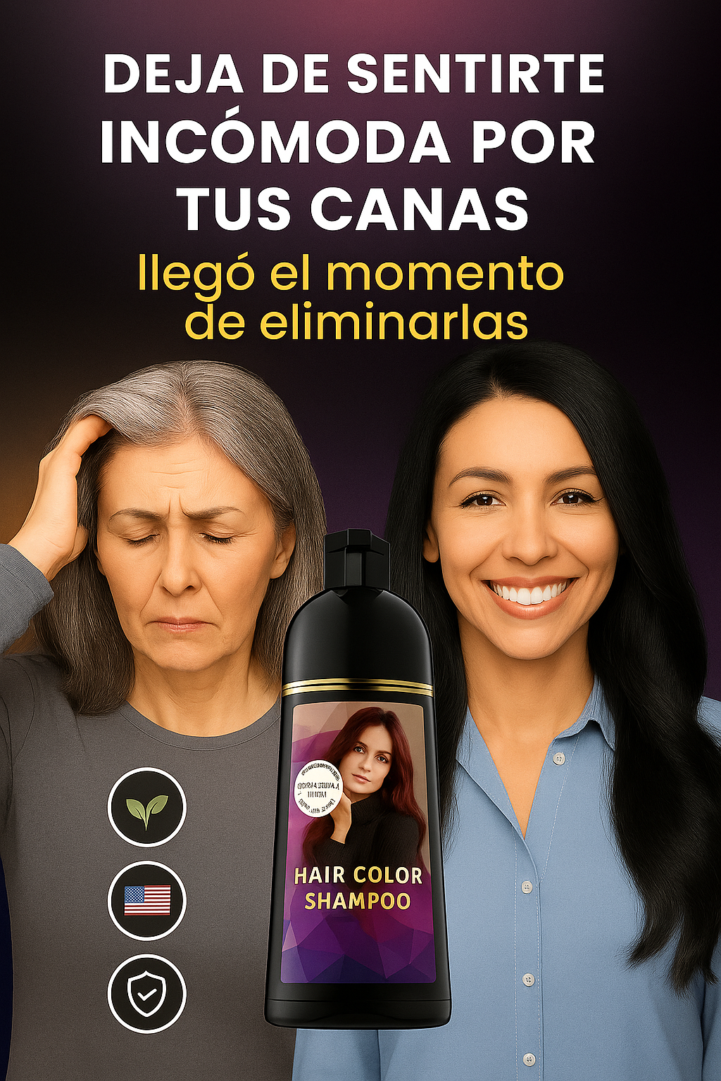 Shampoo Anti-Canas™  – Elimina las canas y recupera tu color desde el primer uso