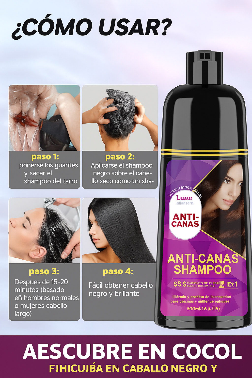 Shampoo Anti-Canas™  – Elimina las canas y recupera tu color desde el primer uso