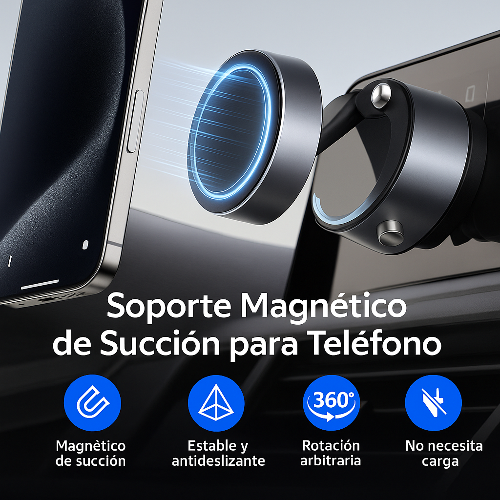 Soporte Magnético PowerHold X™ / Carga Inalámbrica 7.5W