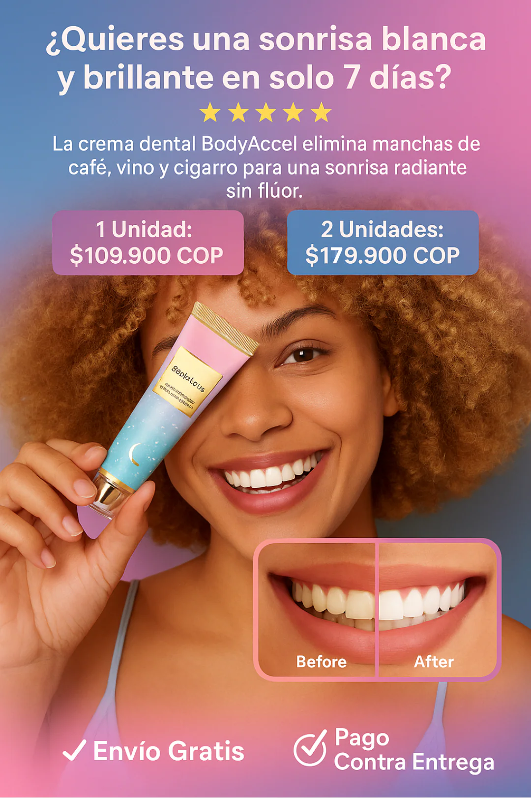 BodyAccel Con niacinamida – No ocultes tus dientes amarillos blanquealos