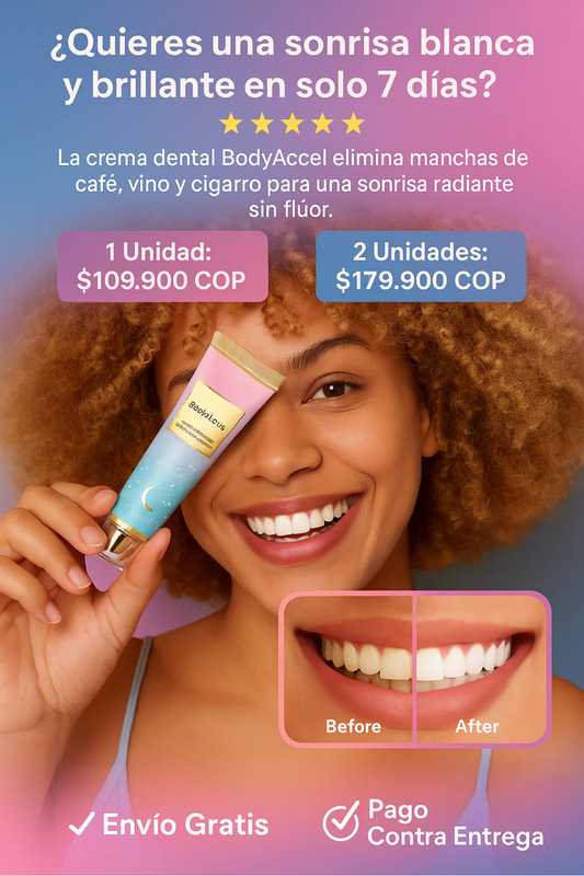 BodyAccel Con niacinamida – No ocultes tus dientes amarillos blanquealos