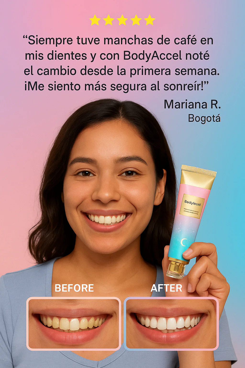 BodyAccel Con niacinamida – No ocultes tus dientes amarillos blanquealos