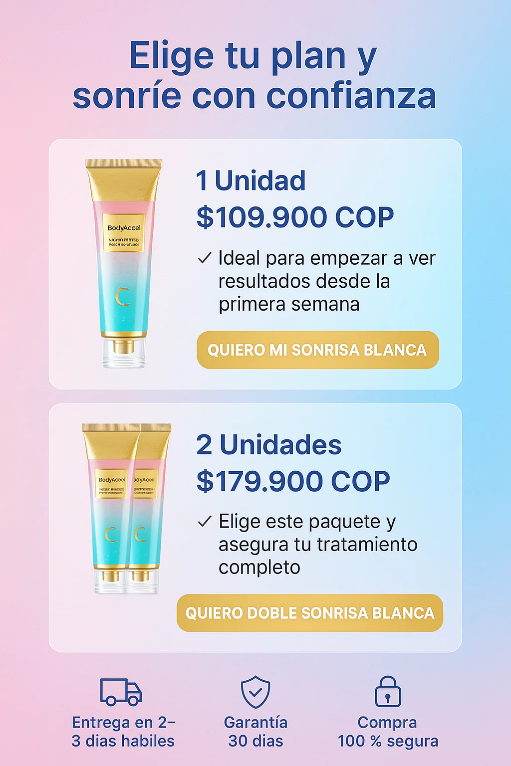 BodyAccel Con niacinamida – No ocultes tus dientes amarillos blanquealos