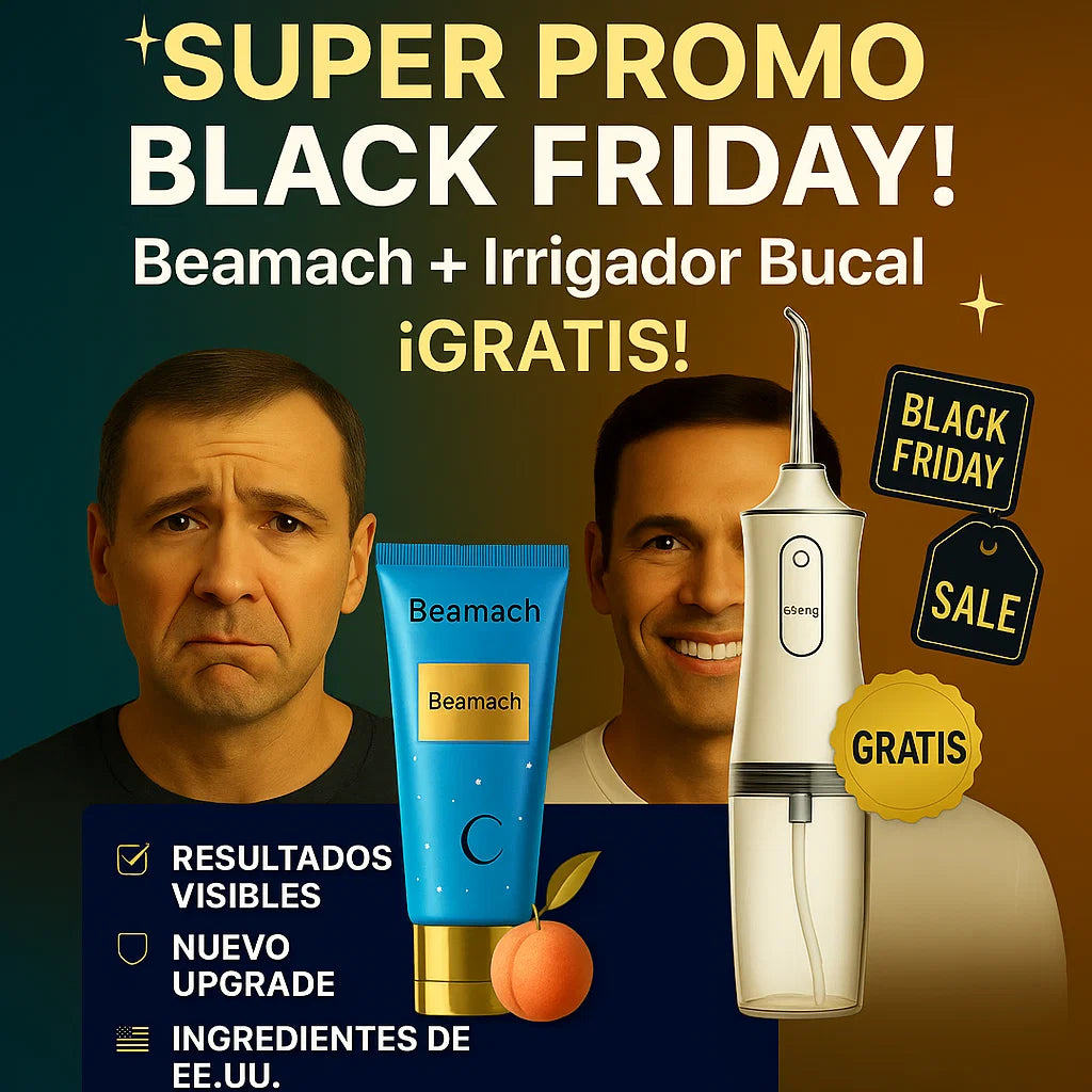 Beamach® + Irrigador Bucal Gratis Regenera tus dientes desde casa y despídete de agujeros, grietas y sensibilidad