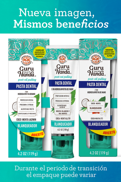GuruNanda sin Flúor – Elimina caries y blanquea tus dientes de forma natural
