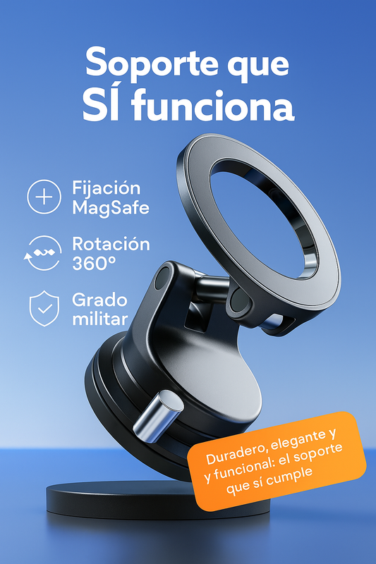Soporte Magnético Lisen – Fijación MagSafe, Visión 360° y Estabilidad de Grado Militar