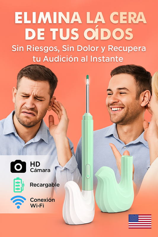Eliminador de Cera HD: Dile Adiós a los Oídos Tapados, Picazón y Dolor. ¡Escucha Mejor Hoy!