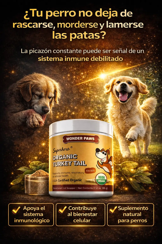 Turkey Tail™ – Elimina la comezón, las mordeduras y la lamedera de patas en tu perro