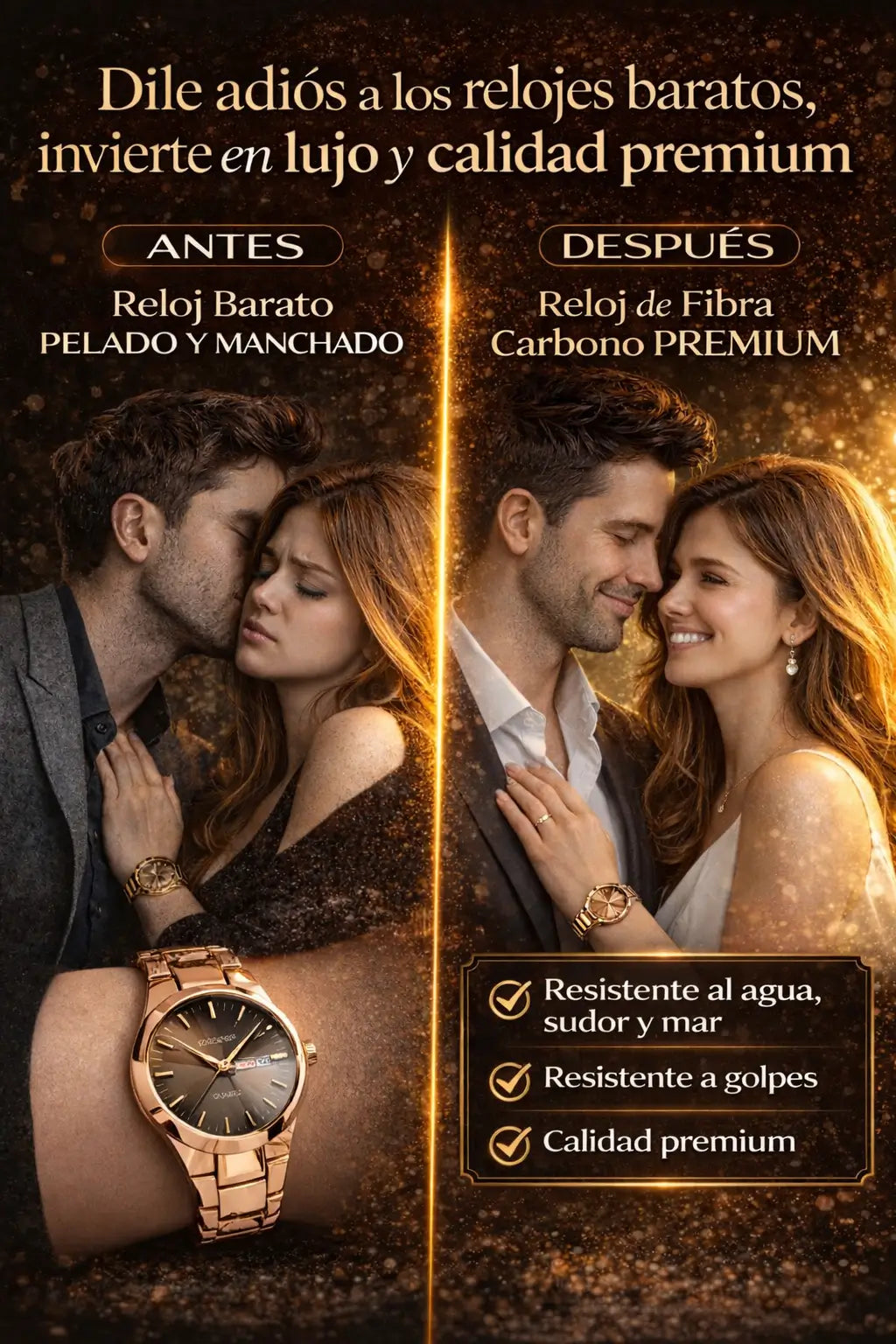 Reloj de Fibra de Carbono Premium– Elegancia brutal que no se pela, no se mancha y resiste todo desde el primer uso