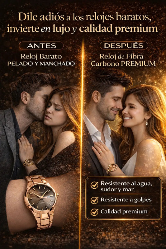Reloj de Fibra de Carbono Premium– Elegancia brutal que no se pela, no se mancha y resiste todo desde el primer uso