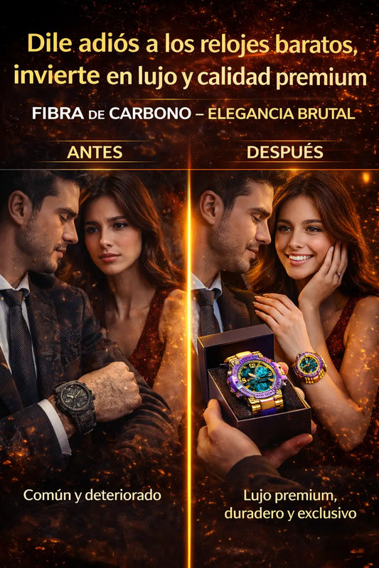 Reloj Fibra de Carbono – Elegancia brutal que no se pela, no se mancha y resiste todo desde el primer uso