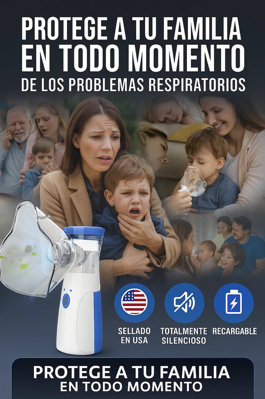 Nebulizador Portátil: Alivio Instantáneo para Asma y Gripes, ¡Silencioso y Portátil para Bebés, Niños y Adultos!