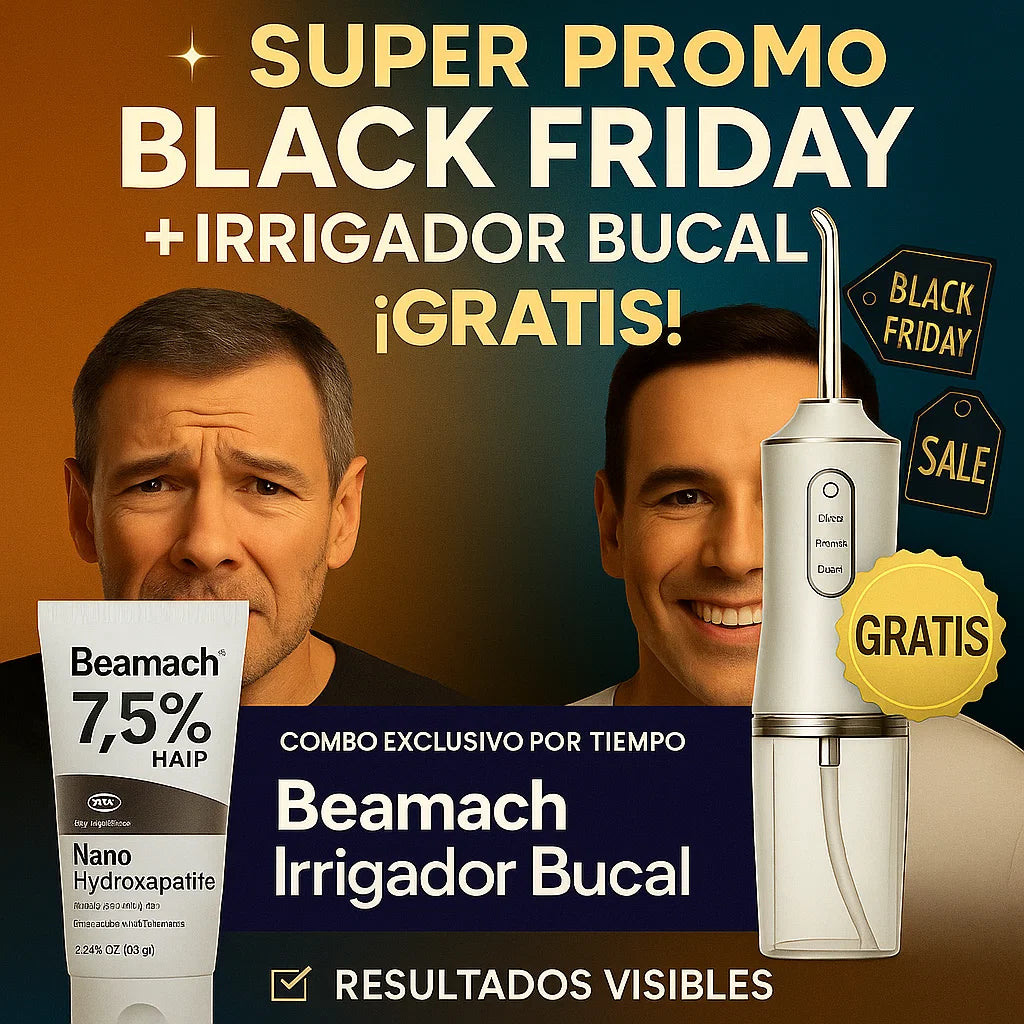 Beamach® + Irrigador Bucal Gratis Regenera tus dientes desde casa y despídete de agujeros, grietas y sensibilidad--